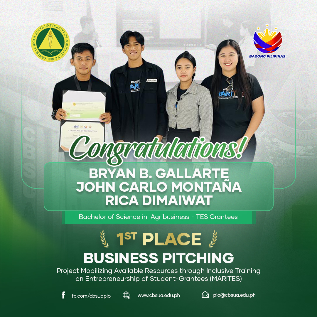 CBSUA DOMINATES MARiTES BUSINESS PITCHING COMPETITION, CLINCHES TOP SPOT