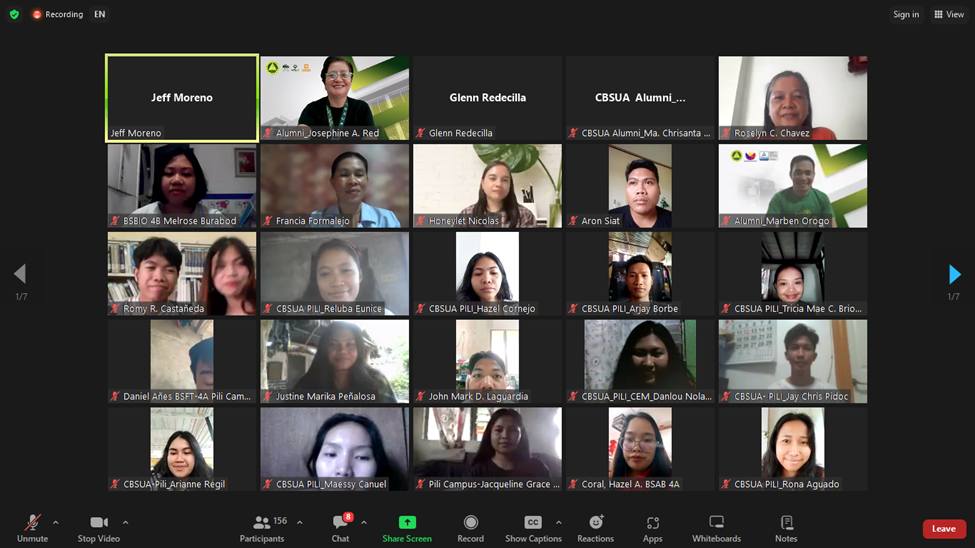 CBSUA ALUMNI OFFICE HOSTS WEBINAR ON CAREER PATH, STRESS MANAGEMENT, GENDER DEVELOPMENT