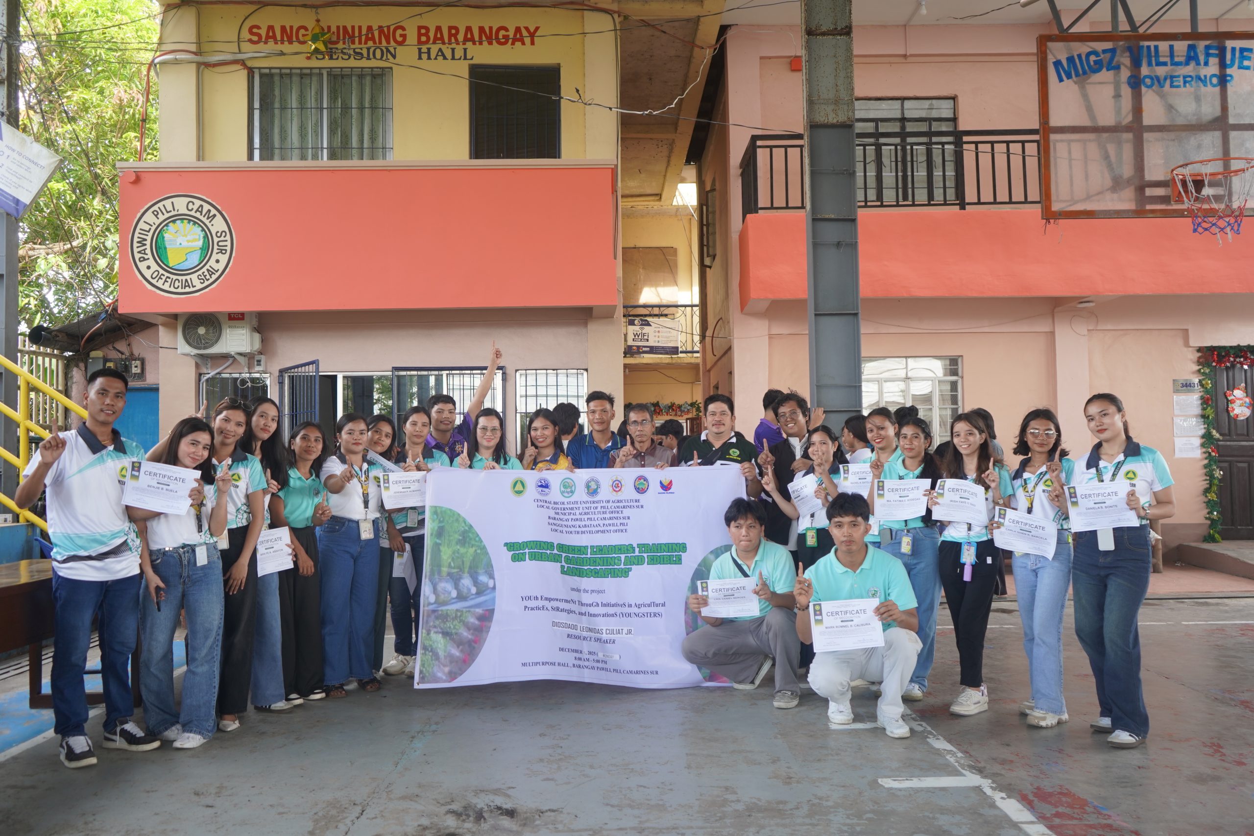 CBSUA STUDENTS LEAD URBAN GARDENING, EDIBLE LANDSCAPING TRAINING FOR BRGY. PAWILI YOUTH