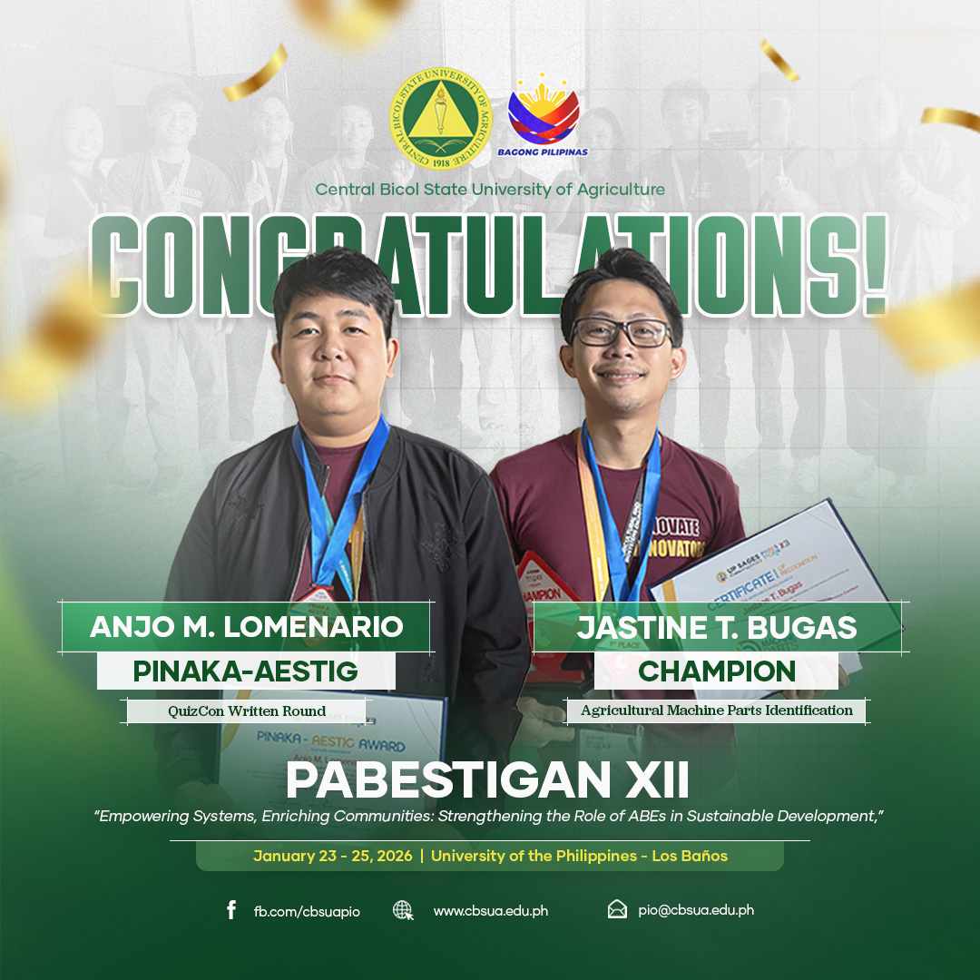CBSUA BSABE STUDENTS SHINE AT NATIONAL PABESTIGAN 2026